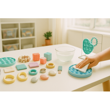 Taktile fidgets til autistiske b�rn: materialer, st�rrelser og vedligehold