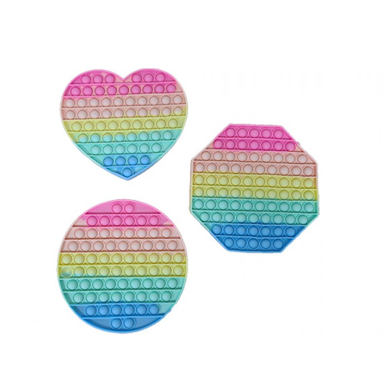 Pop It - Bubble - Fidget Toy: Kendt fra TikTok kæmpe pastel rainbow 20 cm 8 Kant