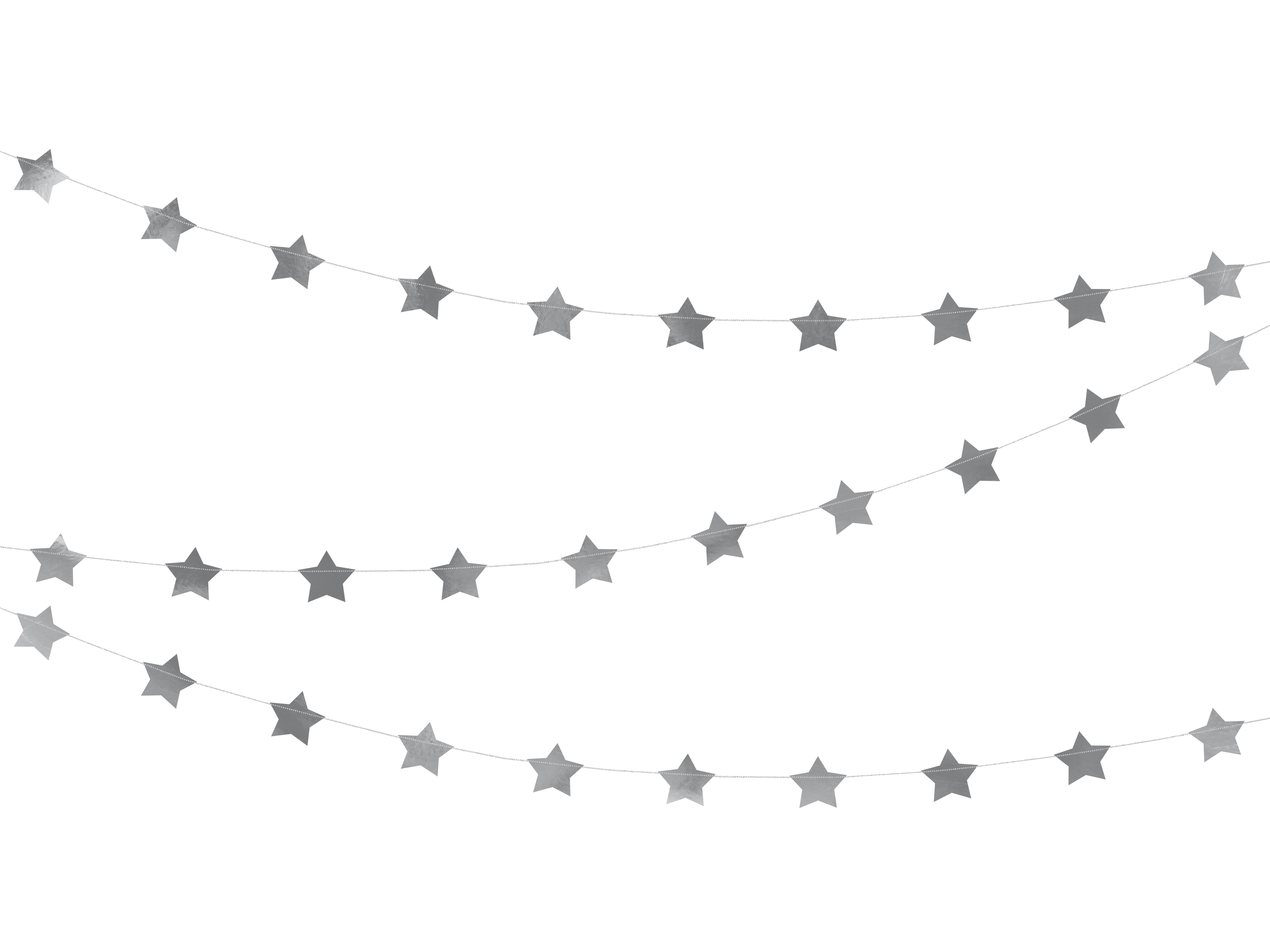 Guirlande Stjerner Sølv 3.6 Meter