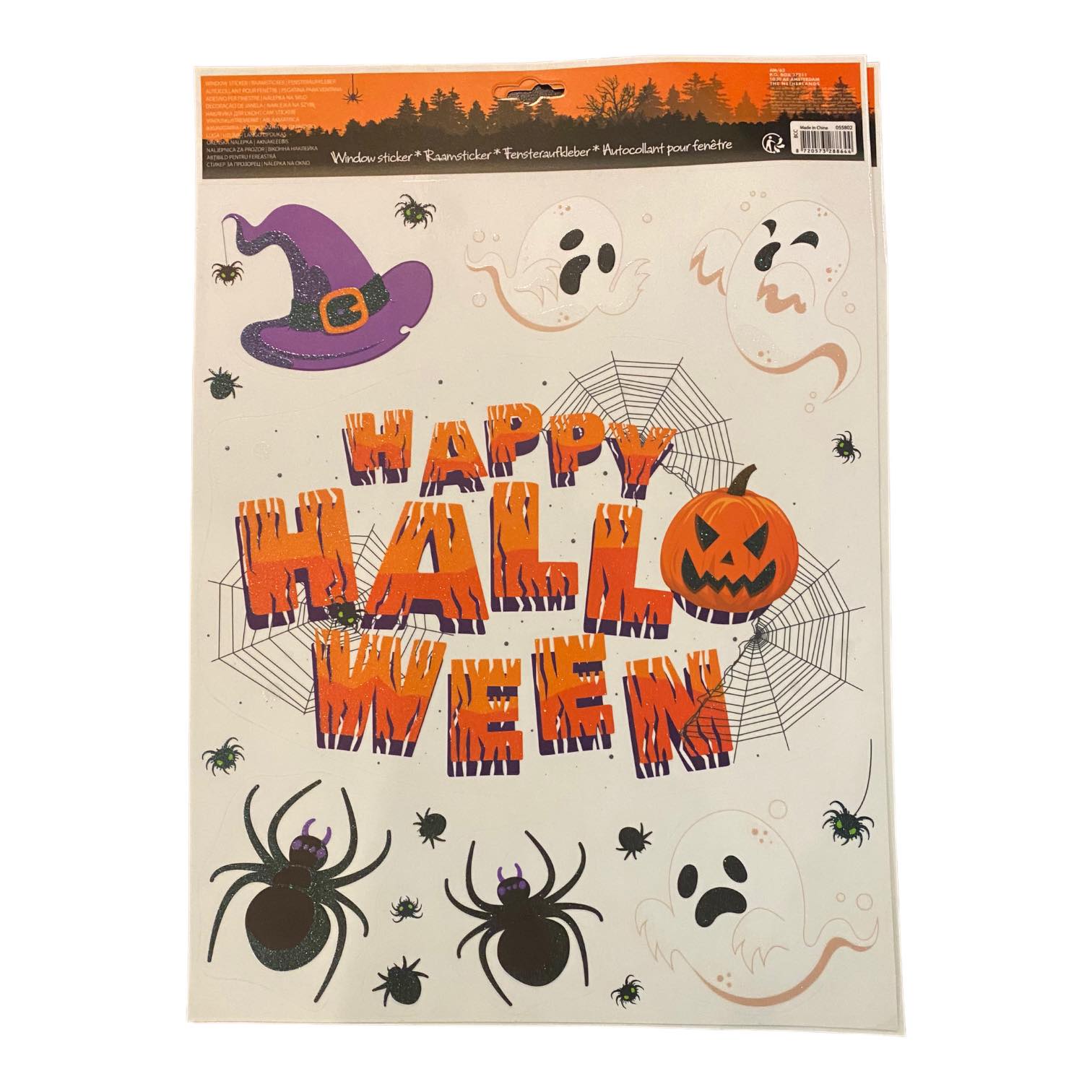 Halloween Klistermærker Edderkopper til Vindue