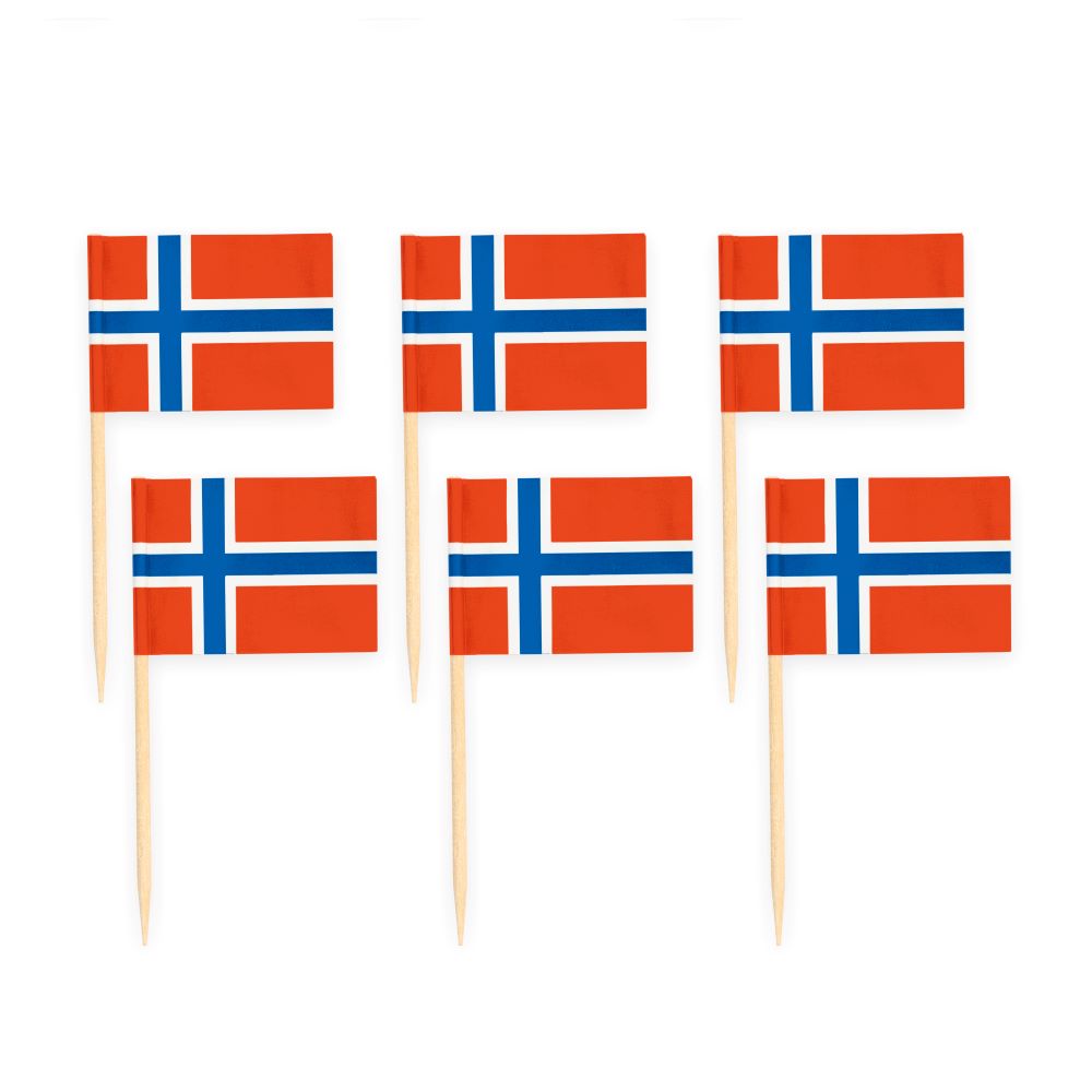 Flag sticks Norge - 50 stk.