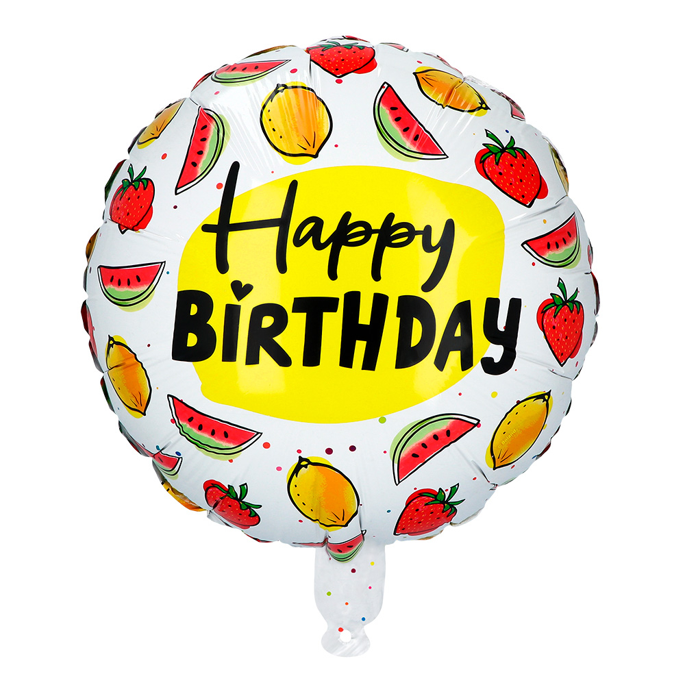 Folieballon Frugt 'Happy Birthday 45 cm