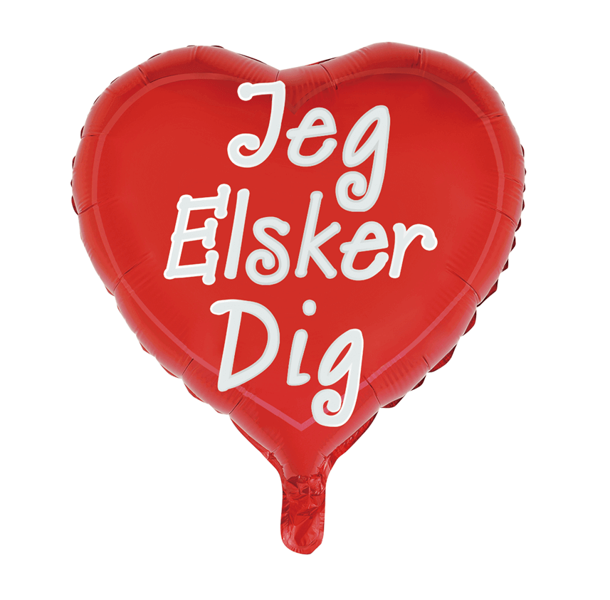 Billede af Folieballon 18" Hjerteform - Jeg Elsker Dig