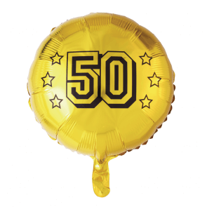 Folieballon 50 Guld & Stjerner 45 cm