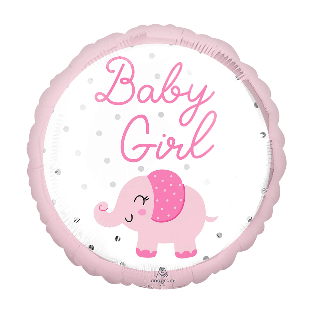 Folieballon Baby Girl Elefant 45 cm