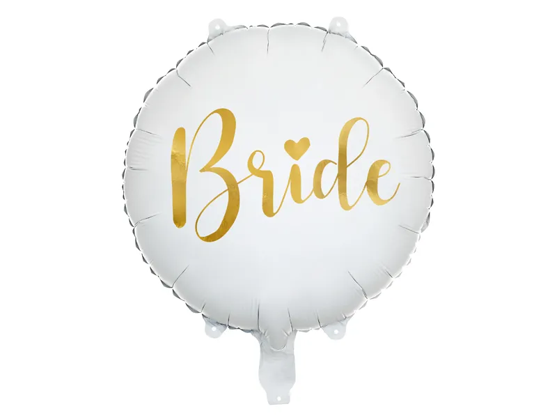Folieballon Bride Hvid/Guld 45 cm