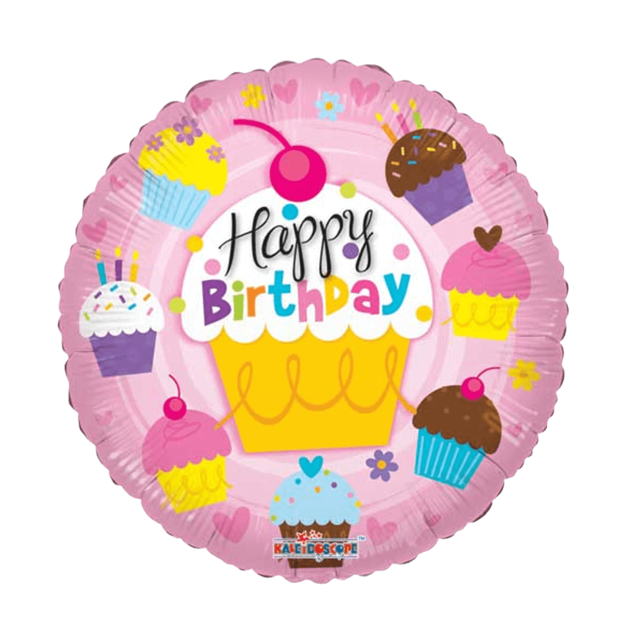Folieballon Happy Birthday med Cupcakes 45 cm