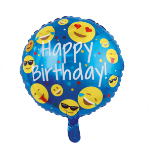 Folieballon Happy Birthday med Emojies 45 cm