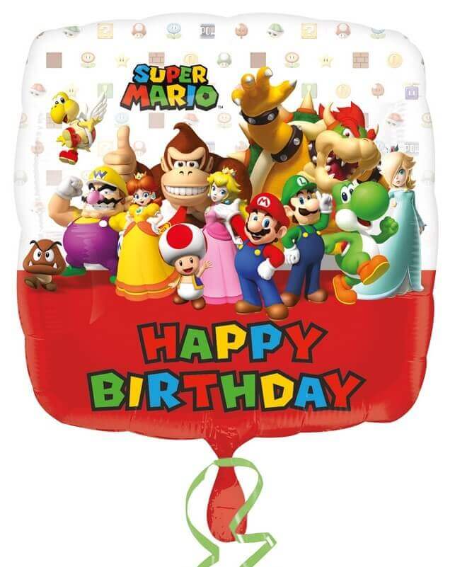 Folieballon Mario Bros Happy Birthday 45 cm