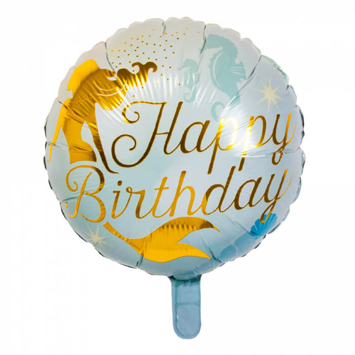Folieballon Mermaid 'Happy Birthday' 45 cm