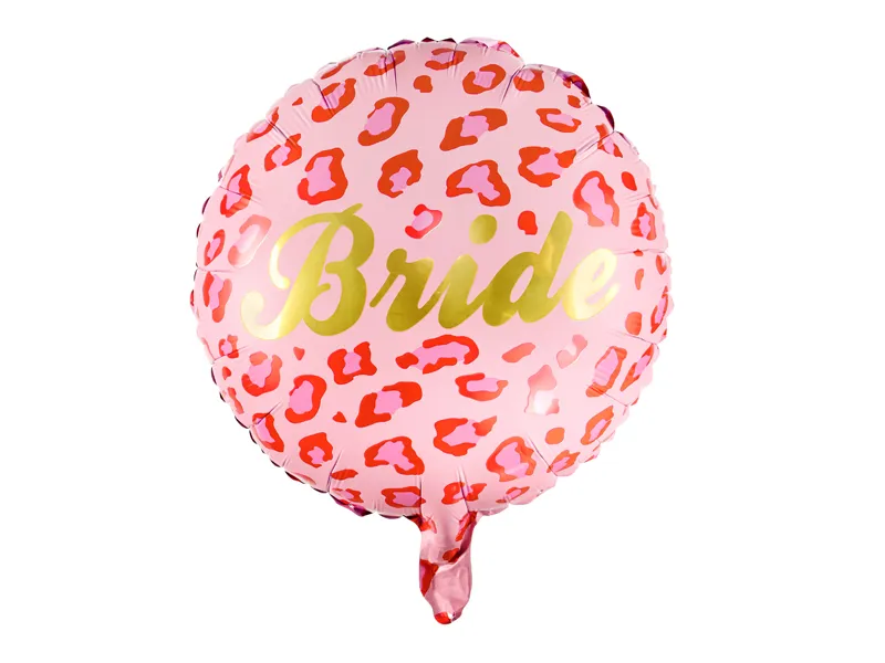 Folieballon leopardprint i pink Bride