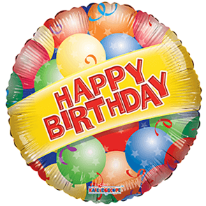 Folieballon rund - Happy Birthday 45 cm