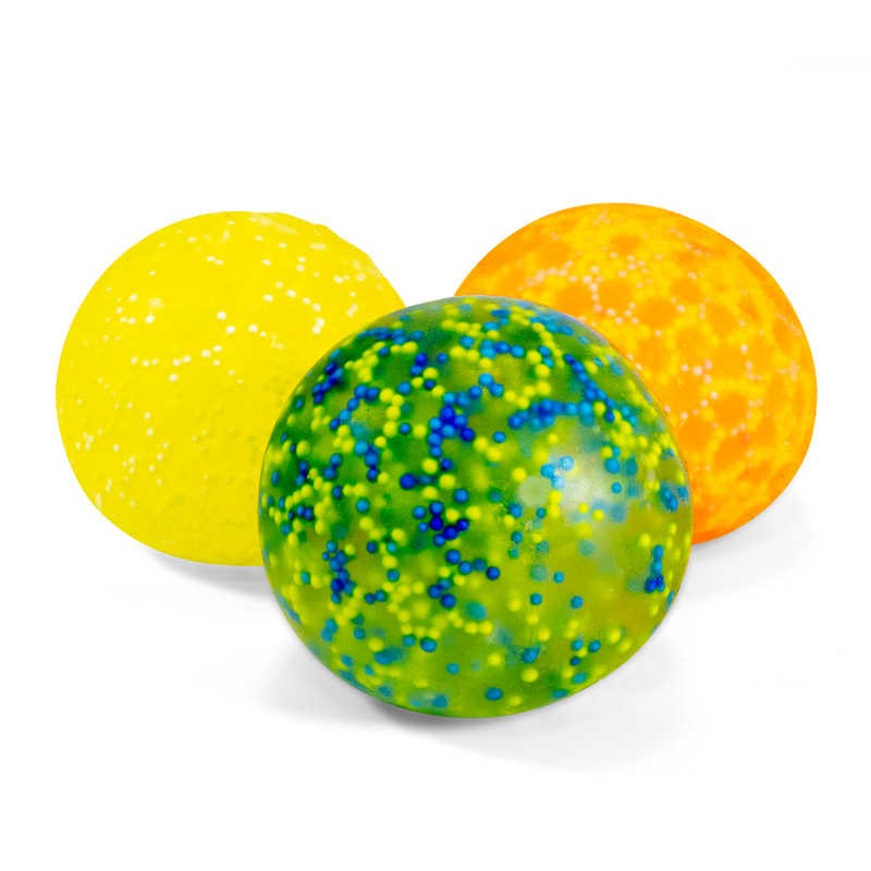 Stressbold Med Farvet Slim Og Hvide Krøjerkugler 6 Cm