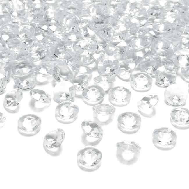 Gennemsigtigt diamant konfetti 12 mm- 100stk
