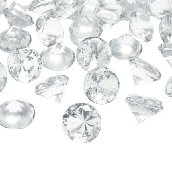 Se Gennemsigtigt Diamant Konfetti 20 Mm- 10stk hos bents-webshop.dk