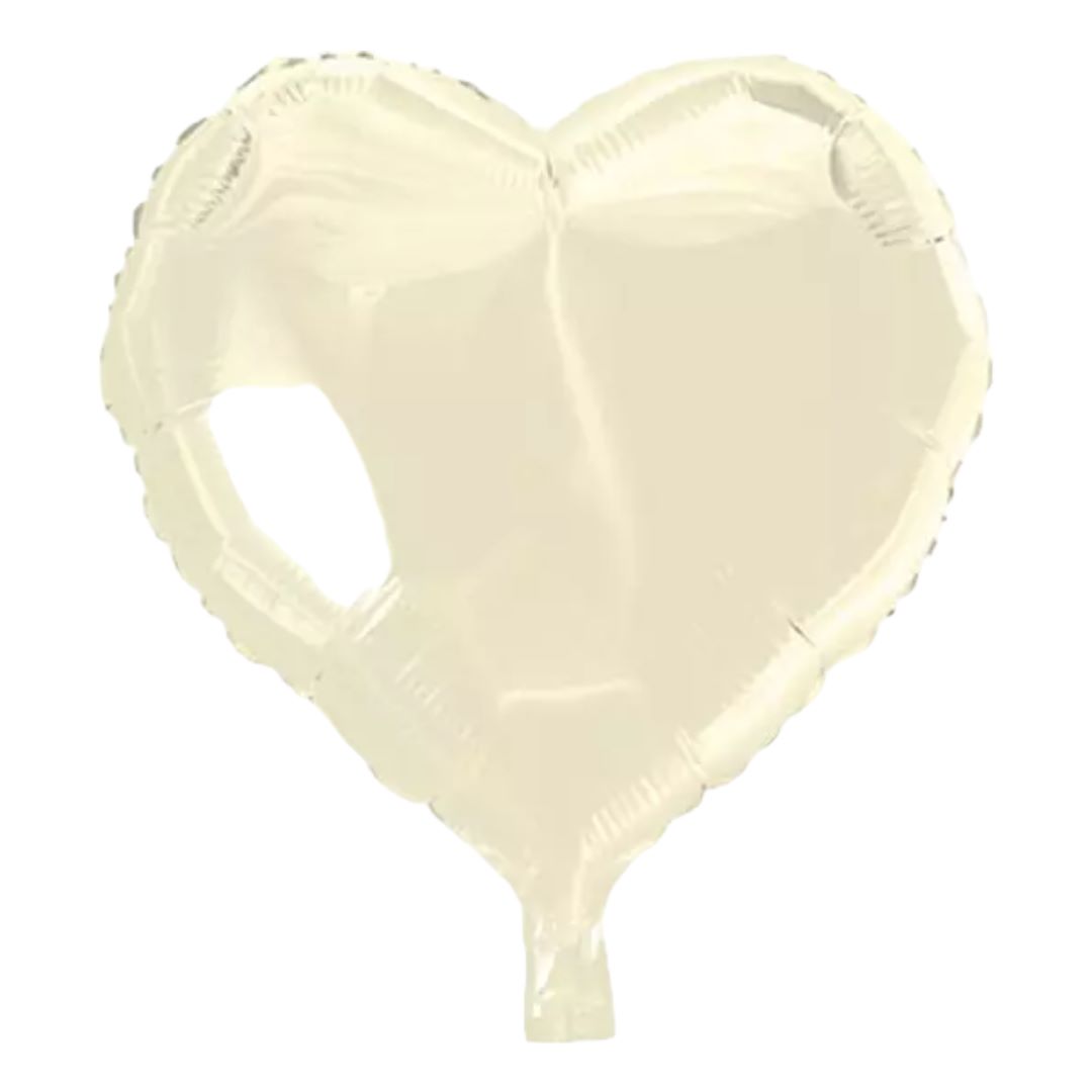 Hjerte Folieballon Elfenben 45cm