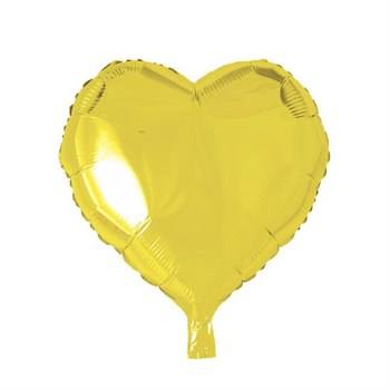 Hjerte Folieballon Gul 45cm