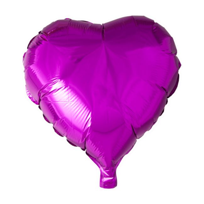 Hjerte Folieballon Lilla 45cm