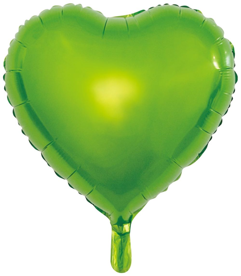 Hjerte Folieballon Lime Grøn 45cm