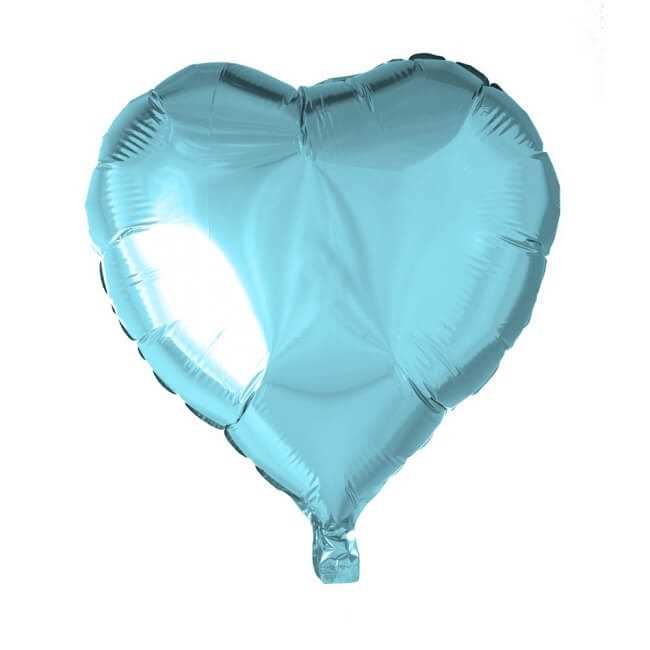 Hjerte Folieballon Lyseblå 45cm