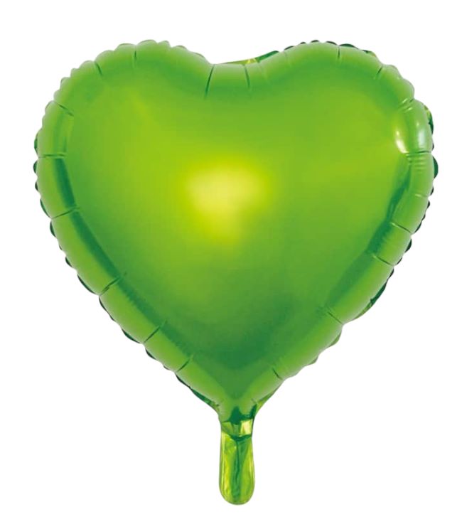 Hjerte Folieballon Lysegrøn 45cm