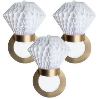 Billede af Honeycomb/ Crepepapirs &quot;Ring&quot;- 3 Stk. 28 Cm