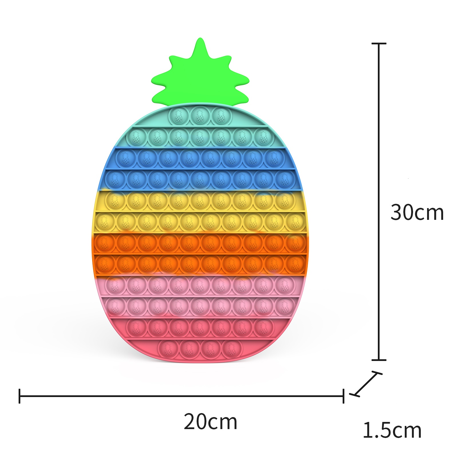 Pop It - popping it - Fidget  Ananas Pastel Rainbow 30 cm