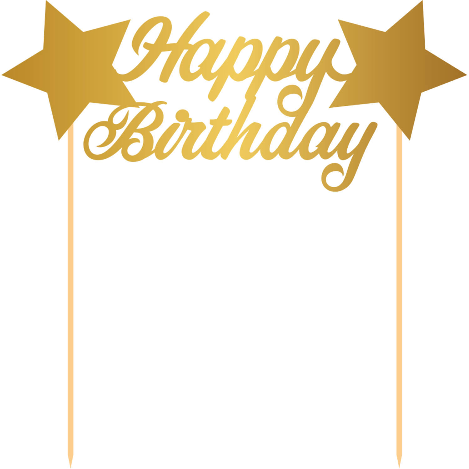 Billede af Kage Dekorationer Happy Birthday Guld