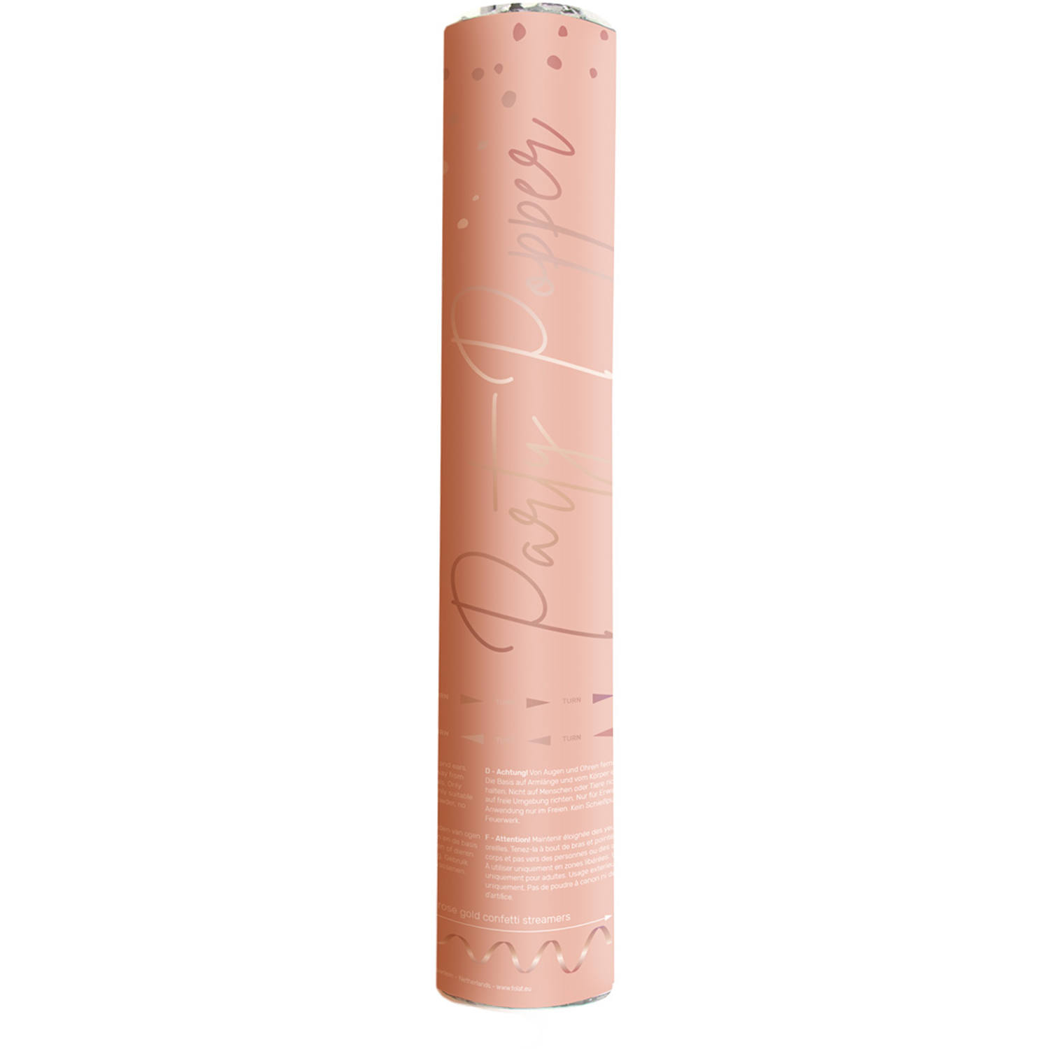 Konfetti Kanon/ Rør-lyserød/pink- 28cm