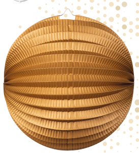 Lanterne Metallic Guld- rund D25cm