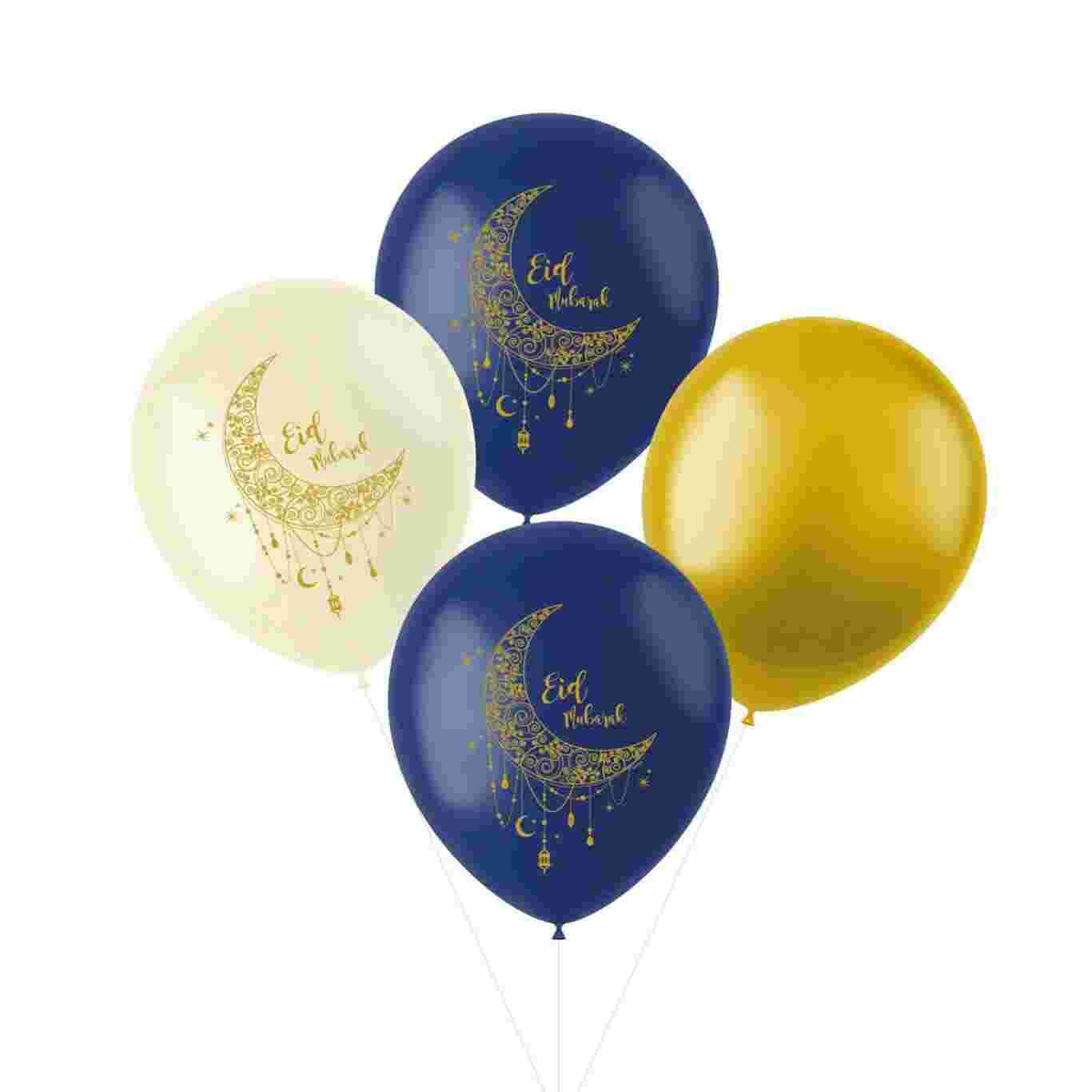 Billede af Latex Balloner Eid Mubarak - 6 Stk. 33 Cm