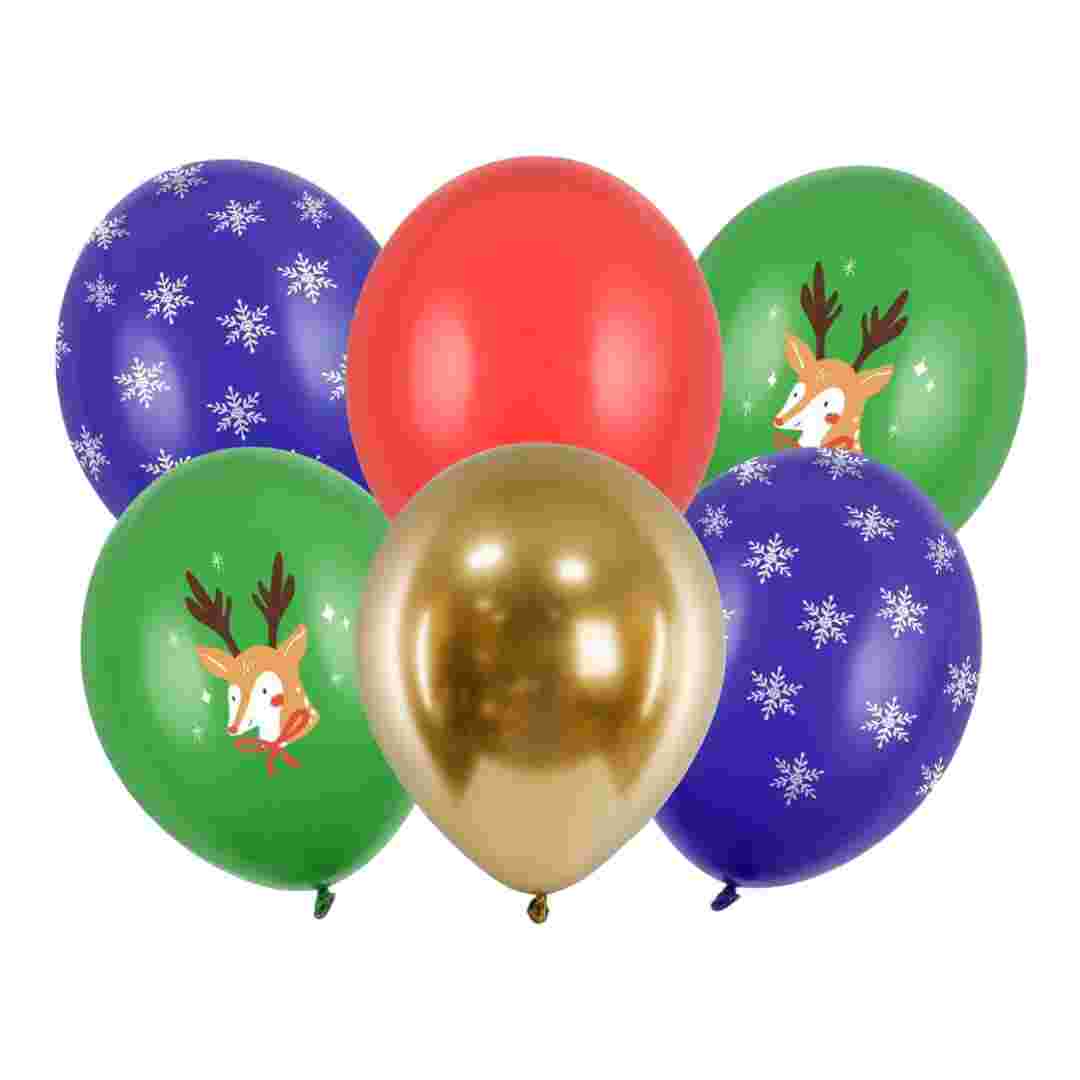 Latex Balloner Glædelig jul - 6 stk. 30 cm