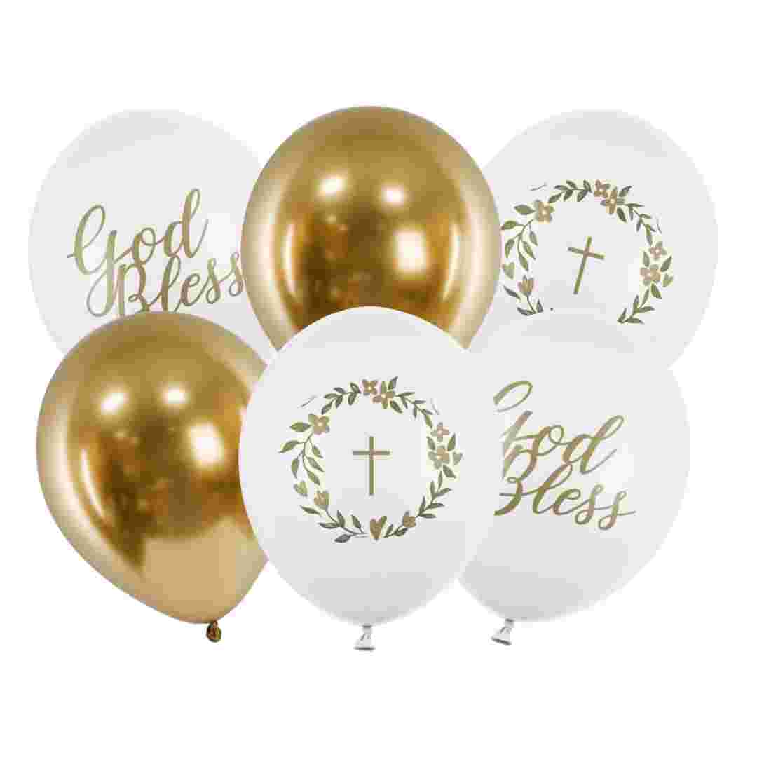 Billede af Latex Balloner God Bless Med Print - 6 Stk. 30 Cm