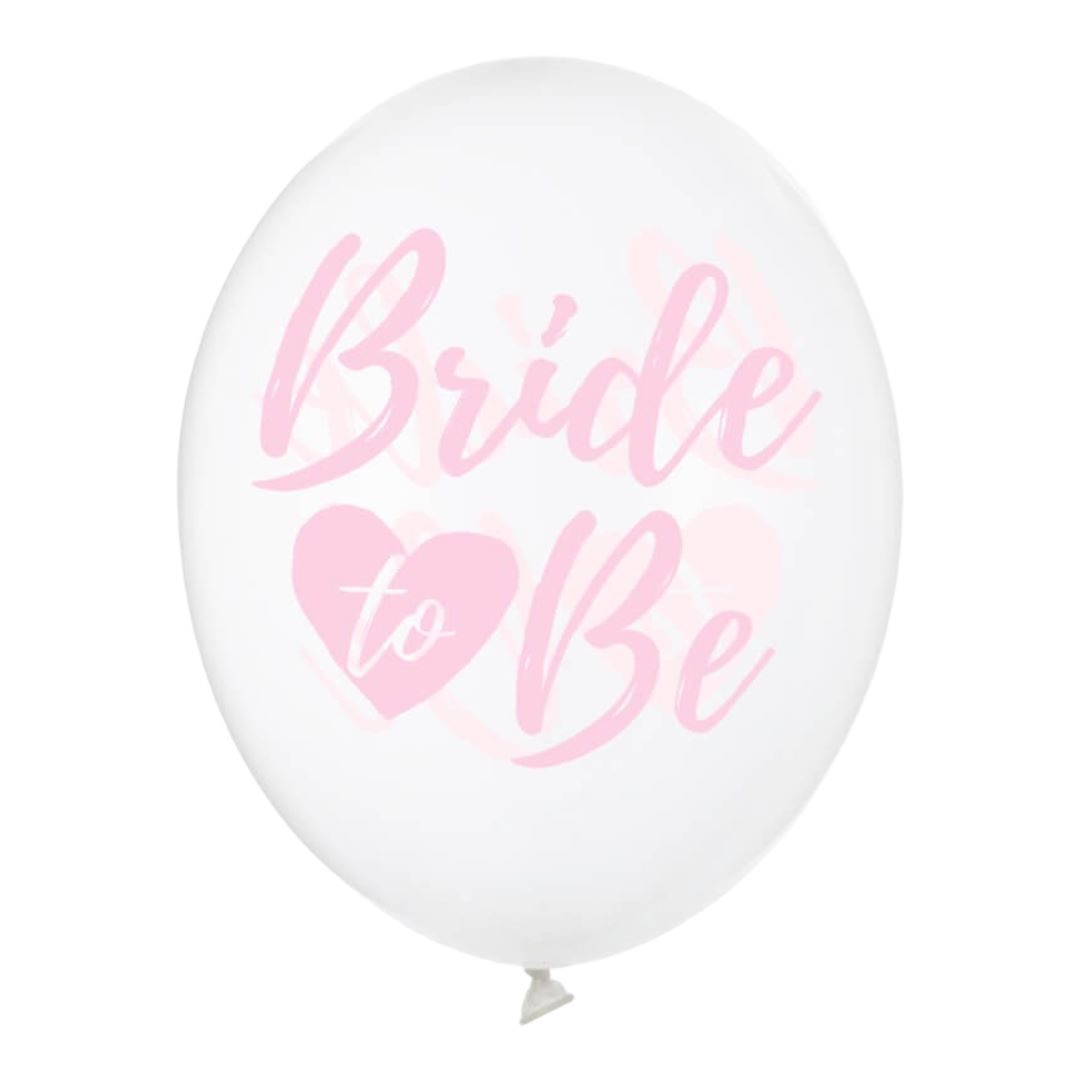 Latex Balloner Krystalklarn Bride to be lyserød - 6 stk. 30 cm