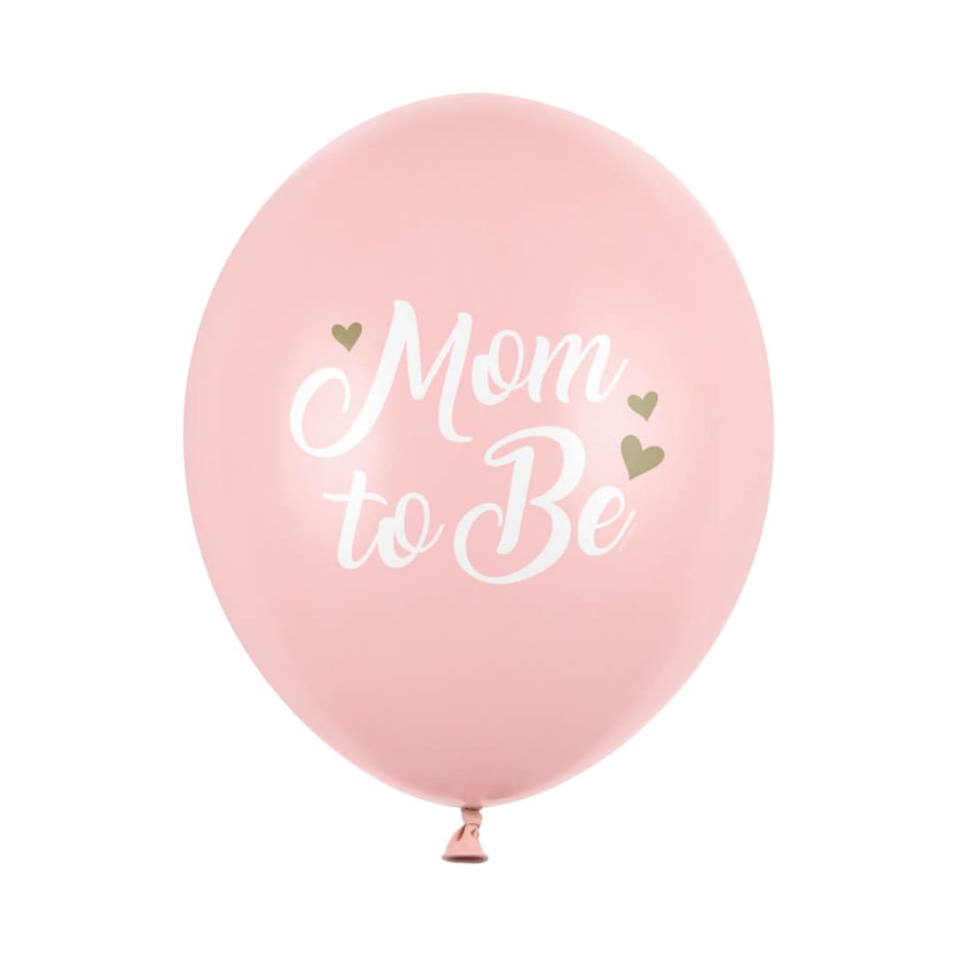 Latex Balloner Mom to Be lyserød - 6 stk. 30 cm