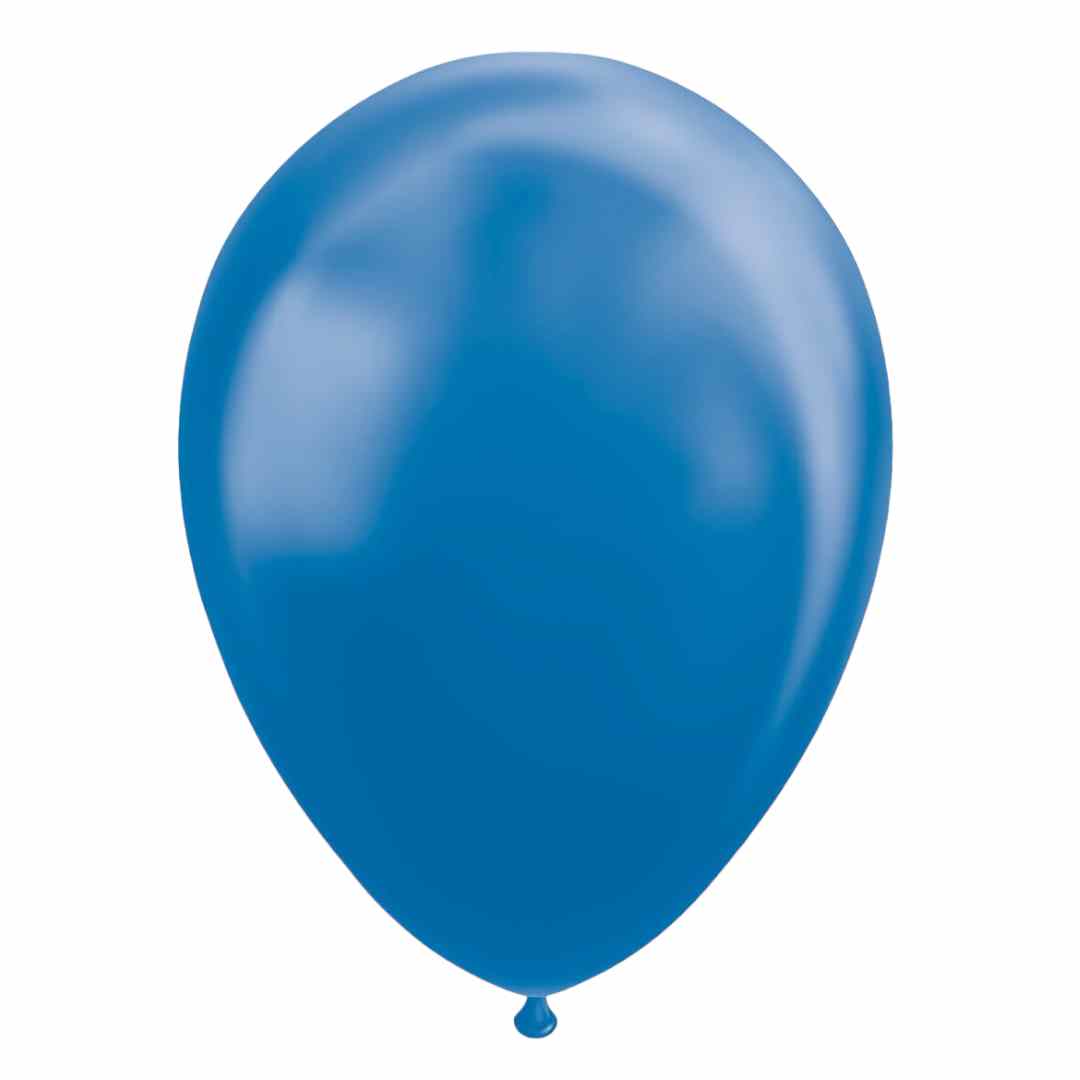 Latex Balloner metallic blå 30 cm  - 25 stk.