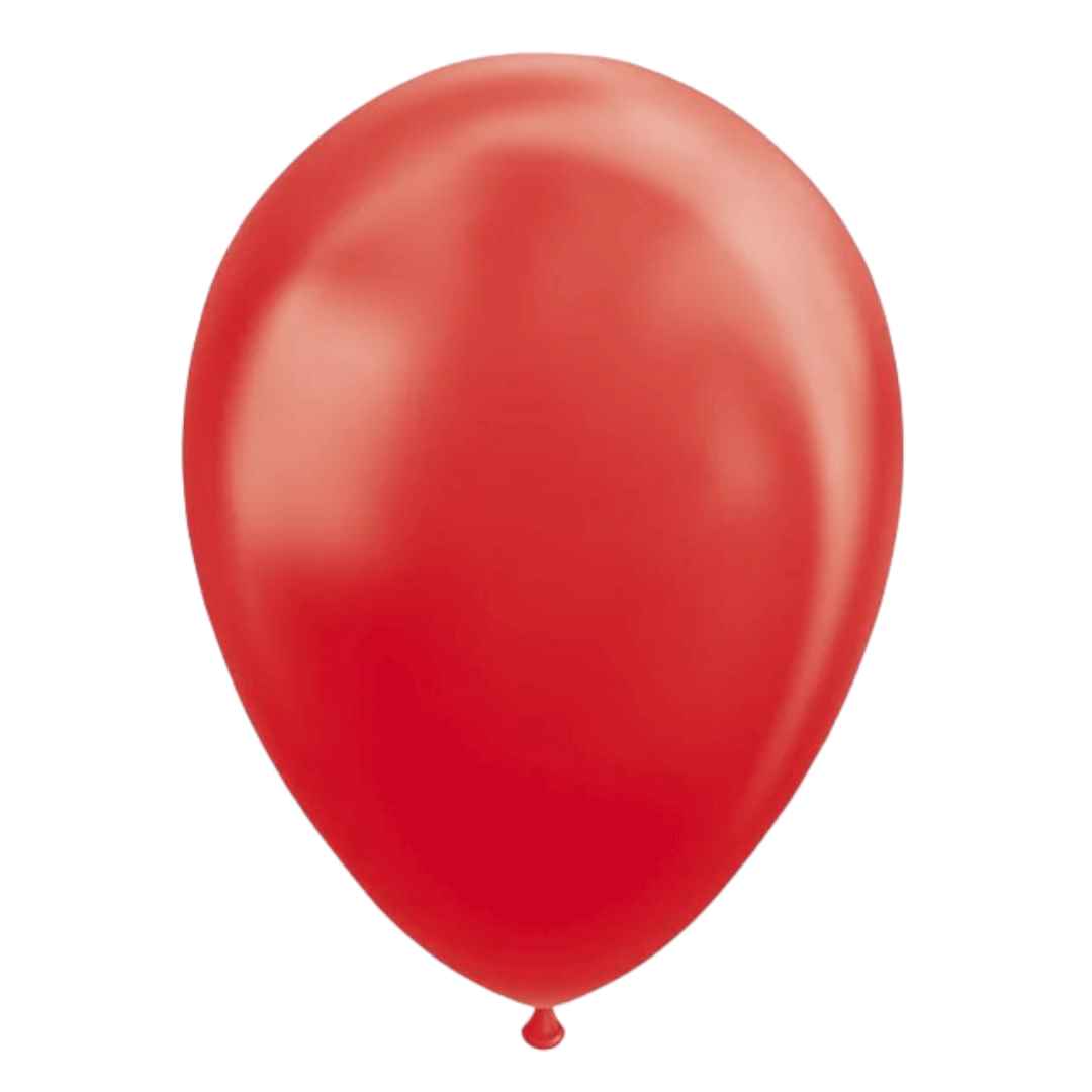 Latex Balloner metallic rød 30 cm  - 25 stk.