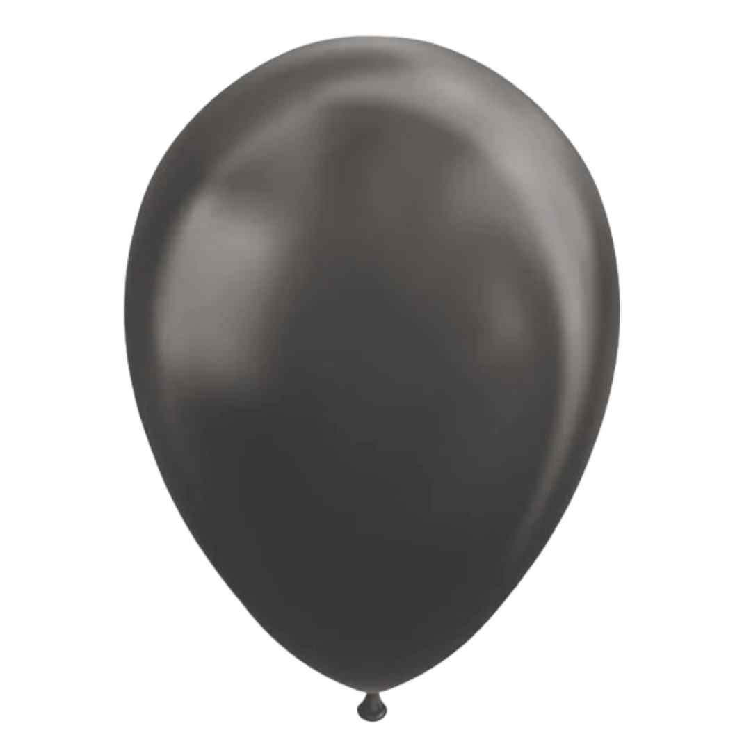 Latex Balloner metallic sort 30 cm - 25 stk.