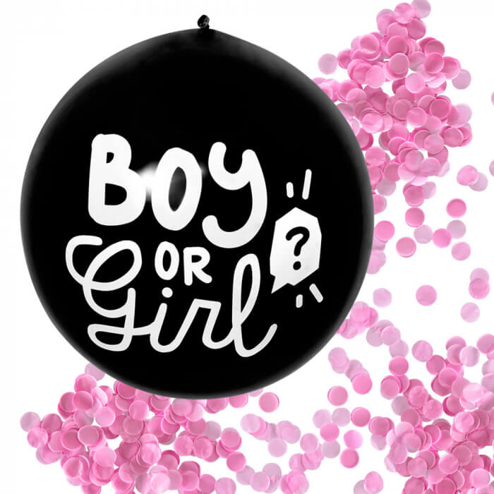 Billede af Latex Balloon Confetti Boy Or Girl Pink