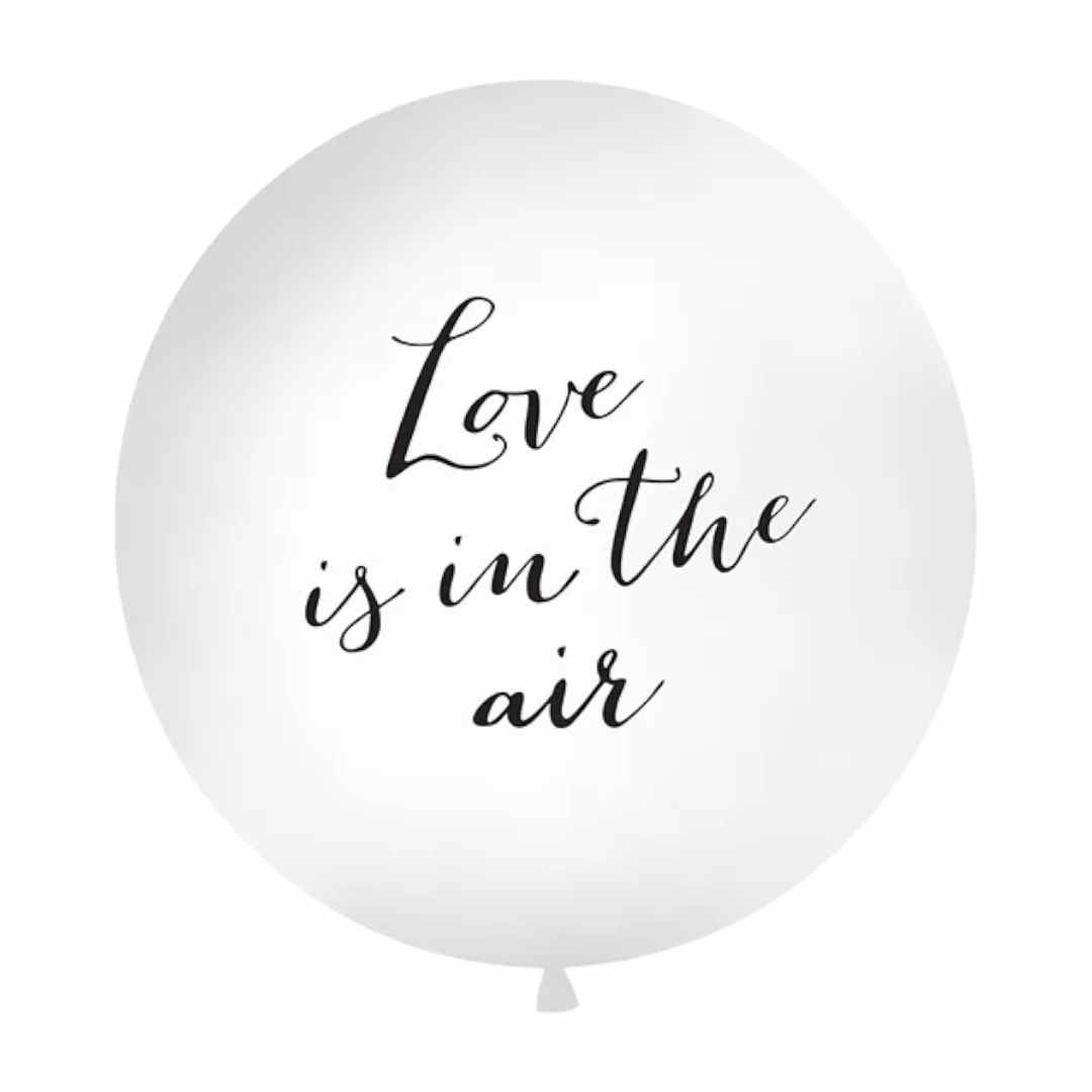 Latex balloner Love Is In The Air Kæmpe Ballon Hvid/sort