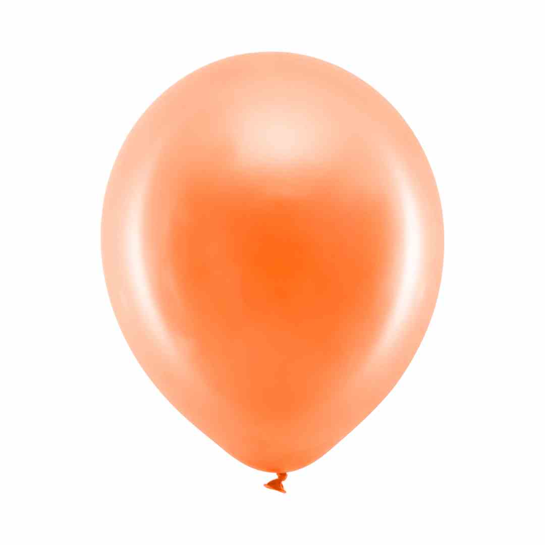 Latex balloner Metalliske balloner 30 cm, Orange 10 stk