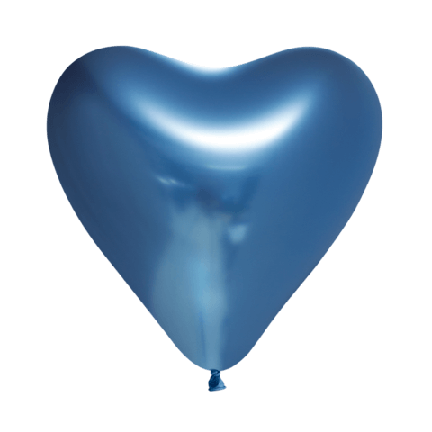 Latex hjerte balloner Glossy balloner 30 cm, Blå 6 stk