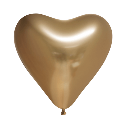Latex hjerte balloner Glossy balloner 30 cm, Guld 6 stk