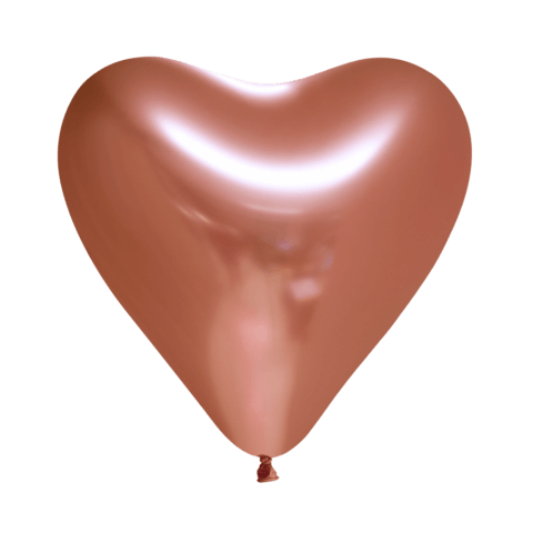 Latex hjerte balloner Glossy balloner 30 cm, Kobber 6 stk