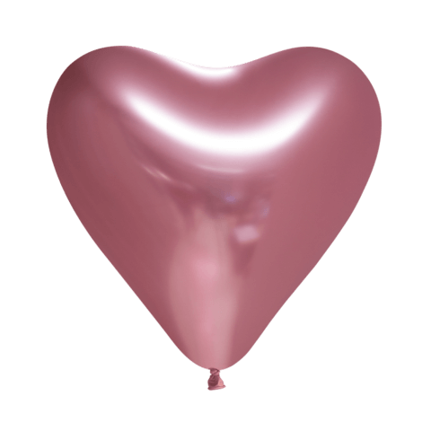 Latex hjerte balloner Glossy balloner 30 cm, Lyserød 6stk