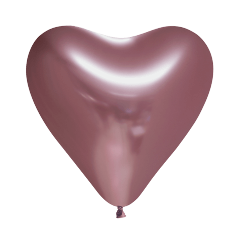 Latex hjerte  balloner Glossy balloner 30 cm, Rose guld 6 stk