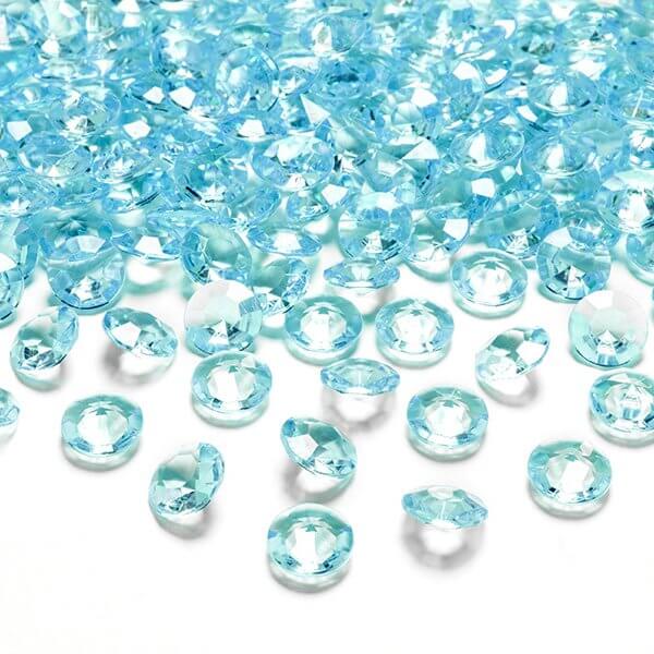 Lyseblå diamant konfetti 12 mm- 100stk