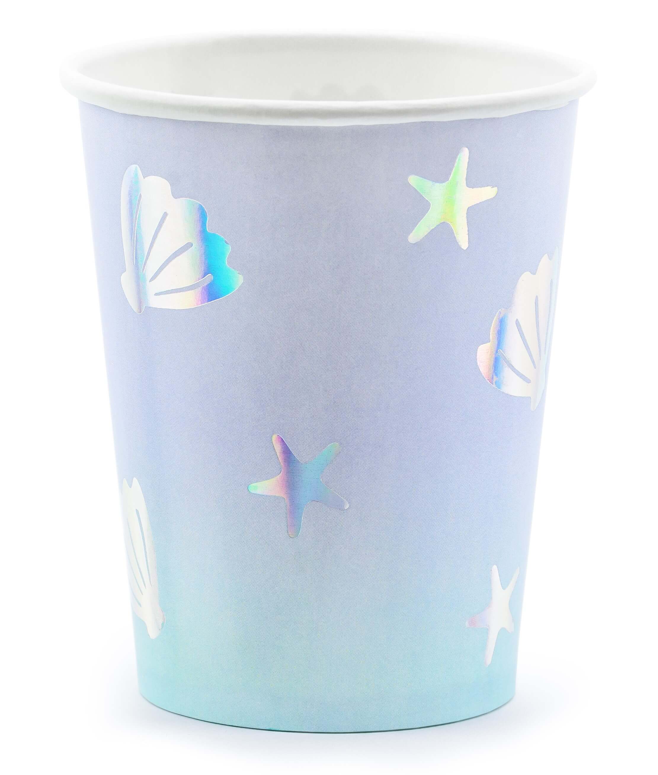 Papir kopper i mermade 220 ml.- 6 stk
