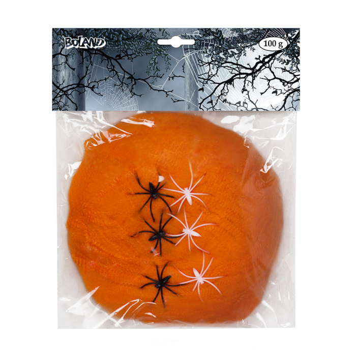 Billede af Spindelvæv 100g Med 6 Edderkopper Orange