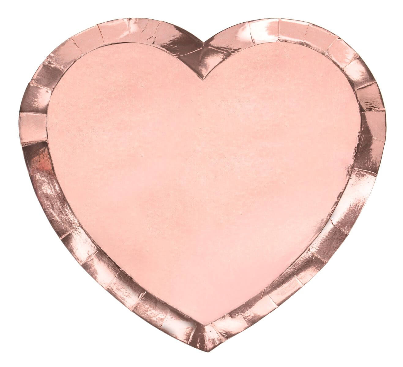 Tallerkener i form af hjerte i rosaguld farve - 6 stk (21cm)
